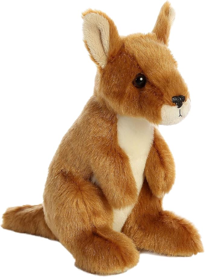 Aurora® Adorable Mini Flopsie™ Kangaroo Stuffed Animal - Mini Companions Ready for Playful Adventures - for Kids All Ages, Toddlers, Adults, and Families - Brown 7 Inches
