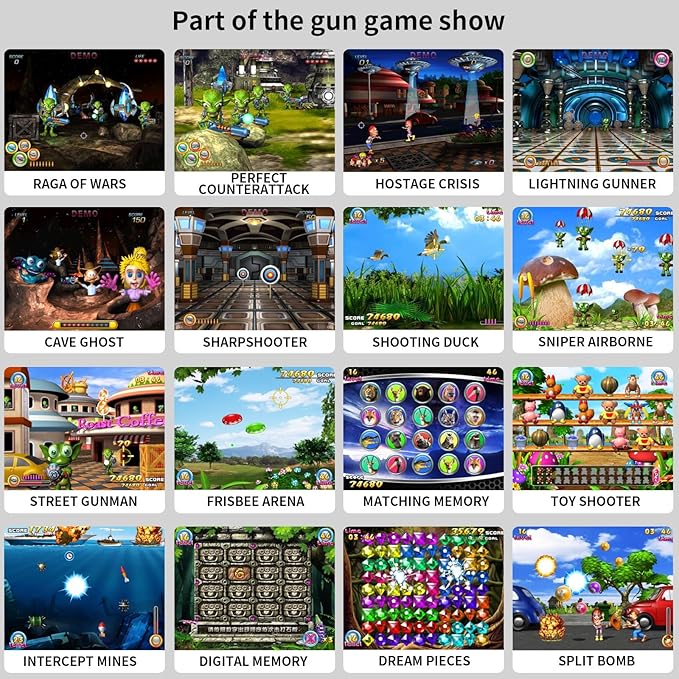 Video Game Console with 100+ Games, Handheld Video Game Console for Kids, Plug and Play Video Games for TV, Shooting Games,Game Gun with 2 GameController, Xmas Birthday Toy Gift for Boys Girls Age 3 +