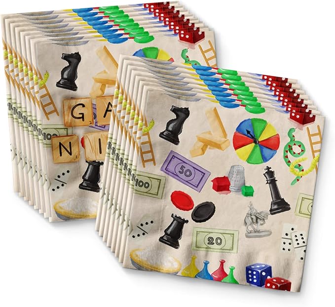 Birthday Galore Game Night Themed Party Supplies for Kids and Adults - A Celebration Set with Plates, Napkins, Cups, Tableware, Quick Setup, Colorful Decorations for Every Birthday Events - Kit for 16