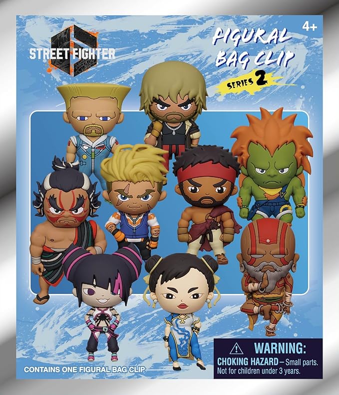 Street Fighter Series 2 – 5" Collectible Bag Clip – Blind Bag (ONE Random Figure) – Video Game Character Keychain/Backpack Accessory | Official Licensed Merchandise
