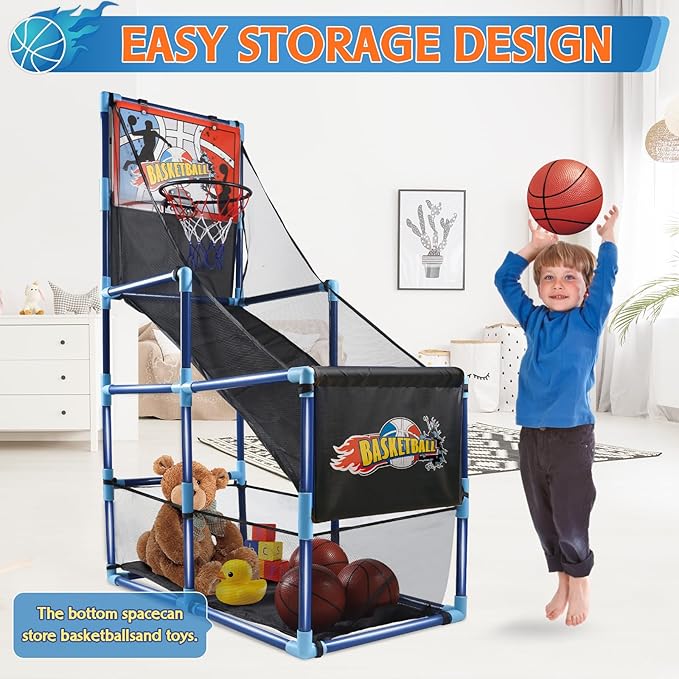 OCHIDO Arcade Basketball Game Set with 4 Ball,for Kids 3 4 5 6 7 8 9 10 +Years Old Boys,Kids Indoor/Outdoor Sport Play,Ideal Gift Age 3-5,6-8,8-10