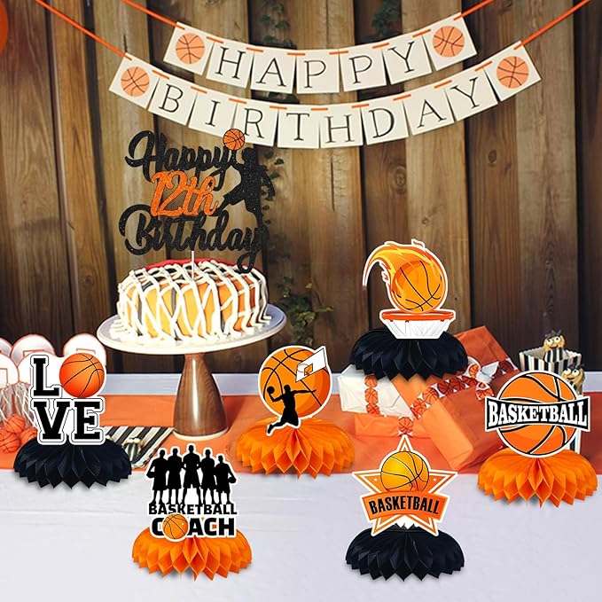 9 Pcs Basketball Centerpieces Basketball Party Decorations Basketball Table Decorations Basketball Birthday Party Supplies