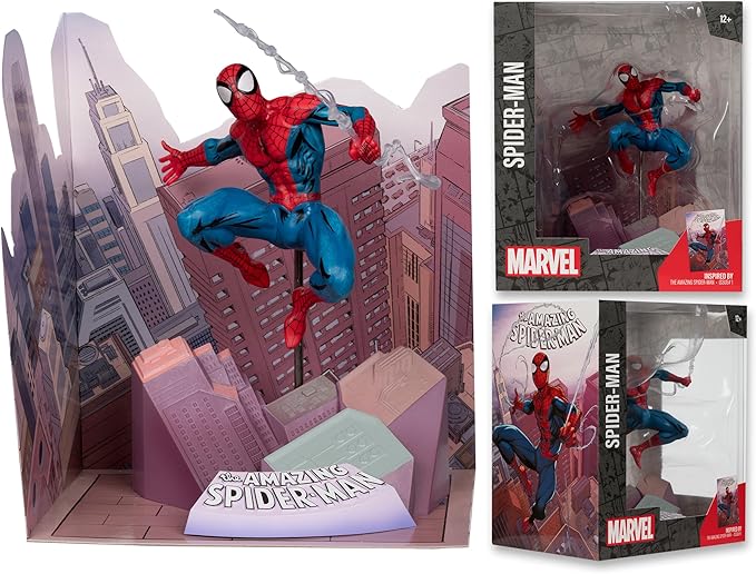 McFarlane Toys Marvel Spider-Man 1:10th Scale Collectible with Scene (The Amazing Spider-Man #1)