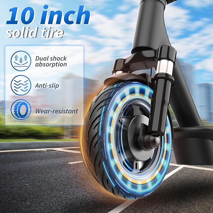 VOLPAM Electric Scooter, 350W/500W Powerful Motor, 8.5"/10" Solid Tires, 19/21Mph, 28/23/21/16 Miles Max Range, Dual Braking