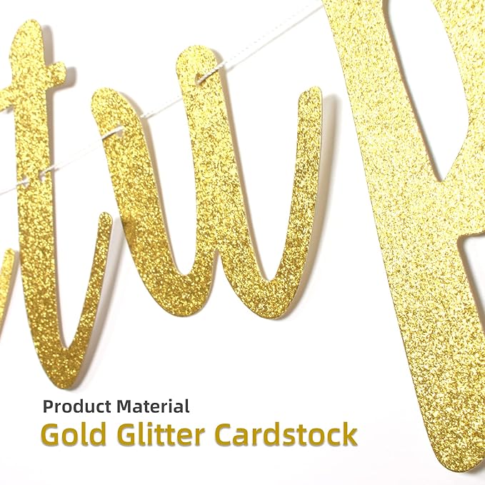 Don't Fuck It Up Banner, Farewell Party, Goodbye Party, Retirement Party Supplies (Gold Glitter)