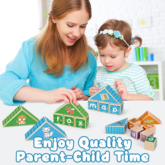 CVC Word Games, Phonics Game for Kids, Spelling Games, Preschool Learning Activities, Building Blocks for Toddlers, Learn to Read, English Learning Tools, Kindergarten Classroom Must Haves