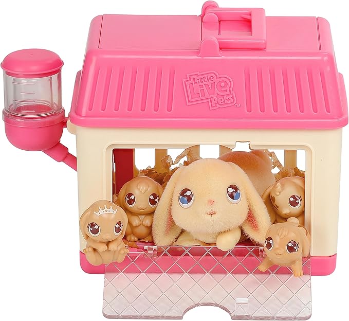 Little Live Pets Lil Baby Bunny Playset Pack, Mama Surprise Bunny Family Collection, Interactive Fold-Out Easter Baby Girl Gifts, Toy for Kids 5+