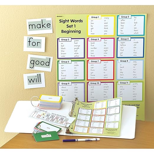 Edupress EP-2315 Sight Words in a Flash Learning System: Set 1, Beginning, 1.5" Height, 4.5" Wide, 5" Length (169 Cards per Set)
