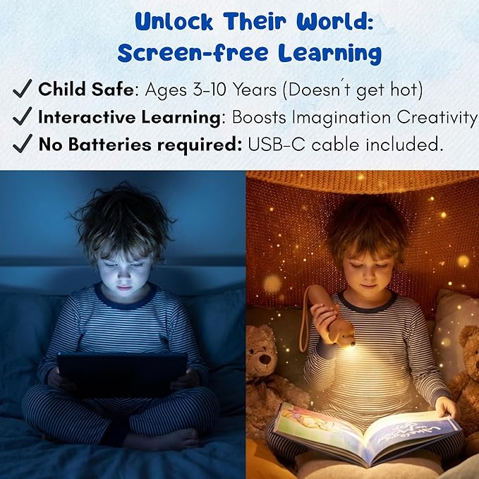 Rechargeable Kids Flashlight for Boys & Girls - Soft Silicone Dog Puppy Toy Light, Eye-Protection Dimmable 3 Modes, USB-C Charging, Small Handheld Flashlight for Camping, Reading, Birthday Gift