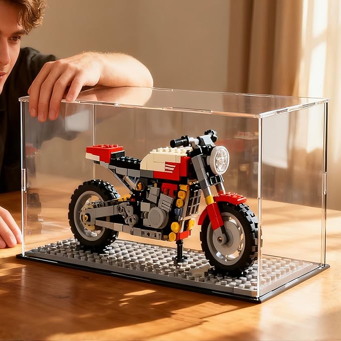 Acrylic Display Case for Collectibles and Toys, Versatile Clear Acrylic Display Box with Black Base for Showcase and Displaying, 16x12x10-inch