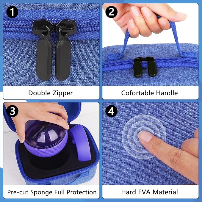 YouKnow Travel Case for Bitzee Hamster Ball Interactive Toy - Shockproof Storage Box with Custom Foam Insert & Carry Handle, Fits Electronic Pet Toy + Dock (Only Case) (Blue)