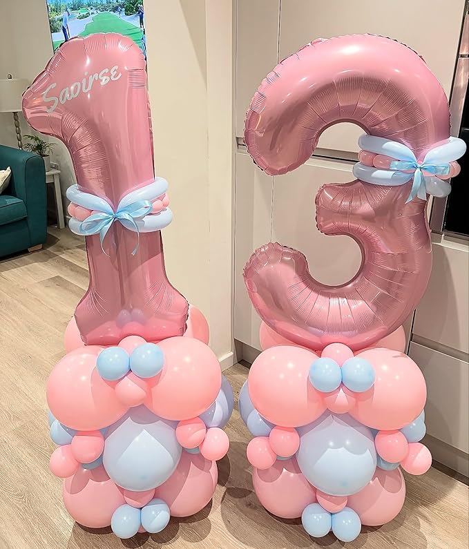 40 Inch 20th Birthday Balloon for Women - Pastel Pink Mylar Self Inflating 20 Balloon Numbers, Big 2 & 0 Helium Foil Birthday Party Decor