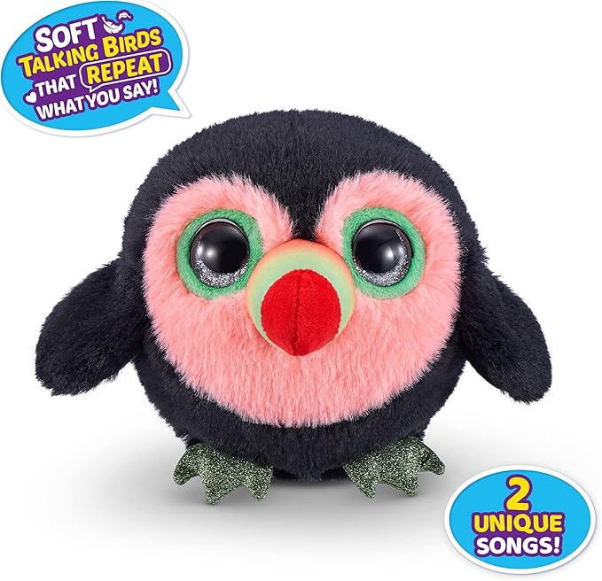 Pets Alive Chirpy Birds (Toucan) by ZURU, Electronic Pet That Speaks, Giant Surprise Egg, Stickers, Comb, Fluffy Clay, Bird Animal Plush for Girls