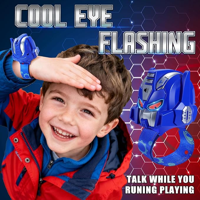 Vvinca Transform Toys Walkie Talkies for Kids 2 Pack - Toys 3-12 Year Old Boy Birthday Gift for Kids, Robots Walkie Talkies Adjustable Strap Voice-Changing Clear Sound Camping Outdoor Games