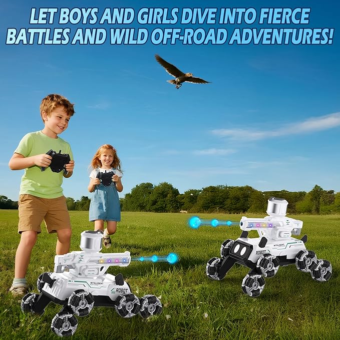 Godboat Robot Dog - Smart Toys for Kids with Music & LED Eyes, 2.4GHZ RC Car, 8-Wheel Stunt, 9+ Lifelike Actions and Water-Shooting, Age 3 4 5 6 7 8 Year Old Boys Girls Christmas & Birthday Gifts 2026
