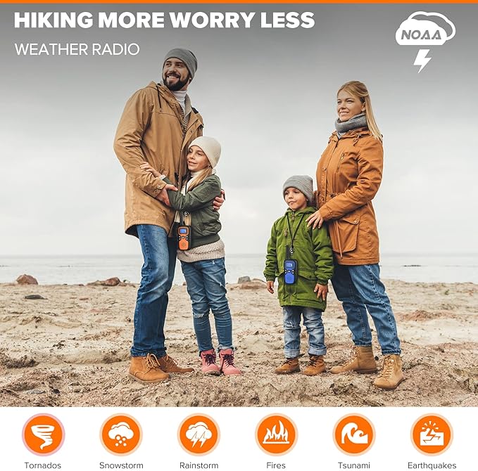 Wishouse Walkie Talkies for Kids Adults Rechargeable Long Range,Family Walky Talky,Outdoor Camping Games Indoor Toys Birthday Xmas Gift for Boys Girls Children 6 Pack