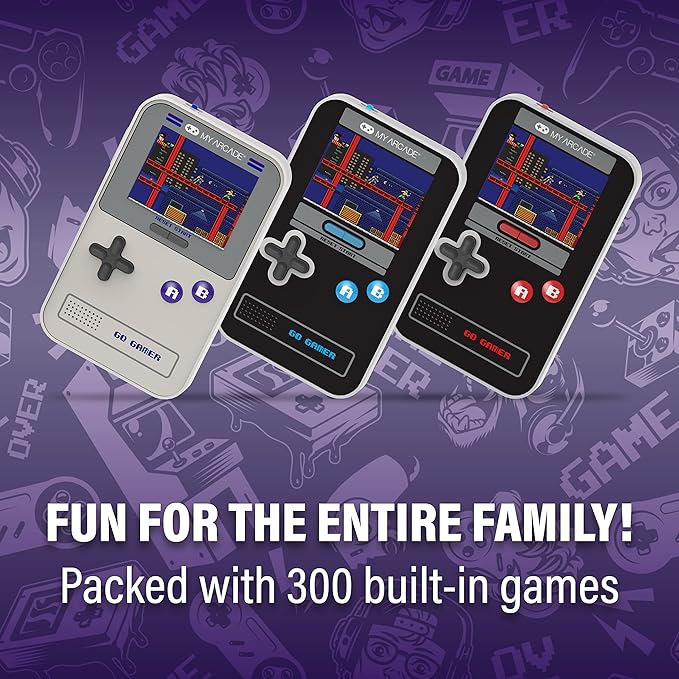 My Arcade Go Gamer Classic-Blue: Portable Electronic Game Console with 300 Games, Full Color 2.5" Screen- Fun for The Entire Family (DGUN-3913)