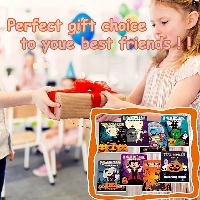 Lyosehy 24PCS Coloring Books Halloween Theme Party Favors Halloween Coloring Books Bulk Halloween Theme for Kids Home School Activity