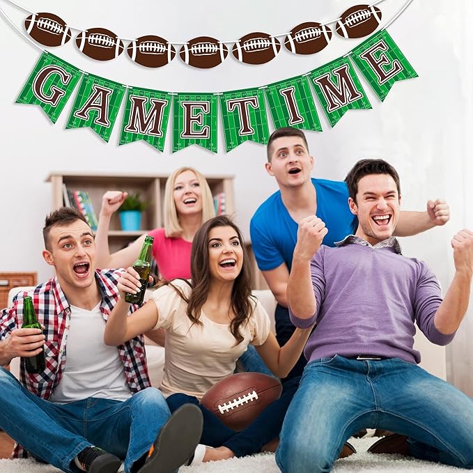 OHOME Football Party Decorations - Football Banner for Super Games Bowl - Hanging Party Favors Supplies for Indoor Home | Football Accessories Decor Backdrop for Birthday Party