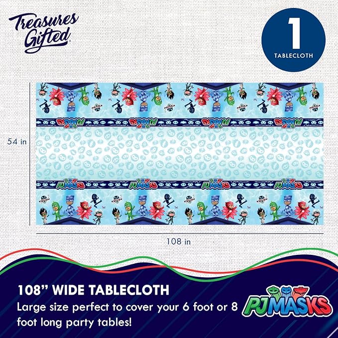 Treasures Gifted Officially Licensed PJ Masks Birthday Party Supplies - Serves 16 Guests - Complete Set with PJ Masks Decorations, Plates, Banner & More