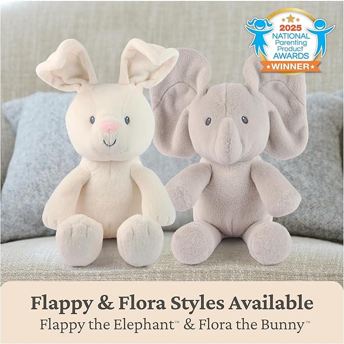GUND Baby Peek-a-Boo Flora Bunny Plush, Bunny Rabbit Stuffed Animal, Baby Toy for Ages 0 and Up, Cream, 7" (Batteries Not Required)