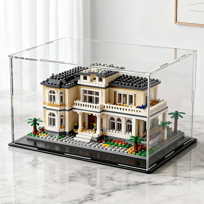Large Display Case for Display, Clear Acrylic Box for Showcase Collectibles Action Figures Home Storage & Organizing Toys, 16" L x 8" W x 8" H