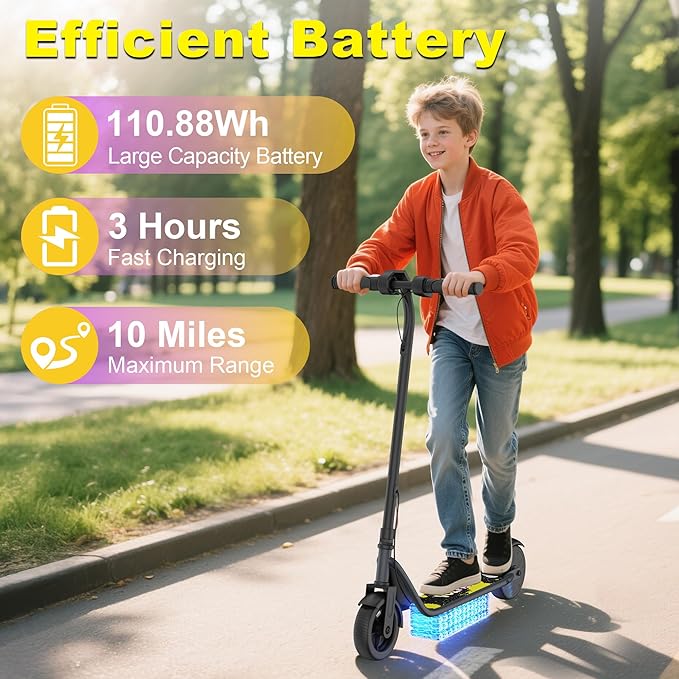 VOLPAM Electric Scooter, 350W/500W Powerful Motor, 8.5"/10" Solid Tires, 19/21Mph, 28/23/21/16 Miles Max Range, Dual Braking