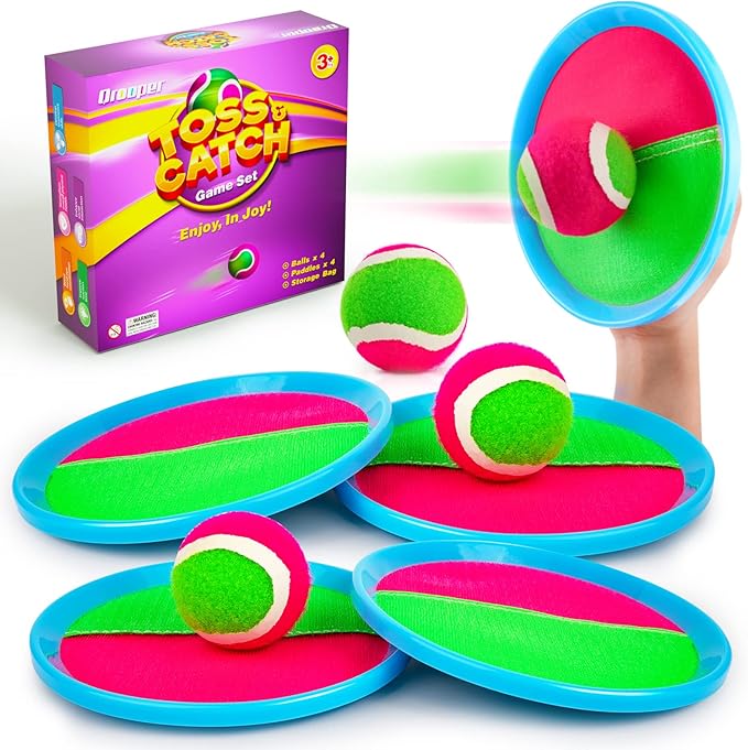 Kids Toys Toss and Catch Game Set Easter Basket Stuffers for Kids Toddler, Toys for 3 4 5 6 7 8 Year Old Boys Girls Birthday Gift, Yard Outdoor Games for Kid Ages 4-8 8-12 Beach Pool