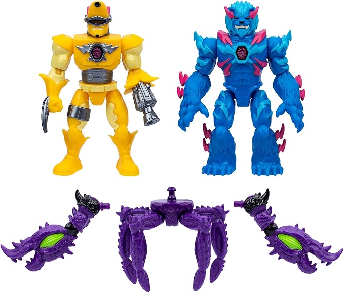 MrBeast Lab Hybrids Multi Pack, Reveal Different Hybrid Parts To Create 2 Mix & Match Action Figures, Plus Parts Of The Golden Panther Dragon, Fuse Millions Of Beast Combinations - Liger VS Banana-man