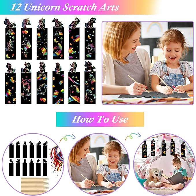 Unicorn Party Favors, 12 Pack Unicorns Birthday Party Supplies - Unicorn Decorations Goodie Bags Fillers for Girls Kids Pinata Fillers