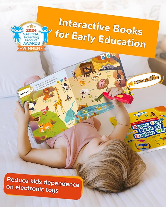 KOKODI Talking Books Sets, Interactive Audio Sound Books Kids Learning Electronic Toys for Boys Girls, Autism Sensory Games, Early Educational Gifts Birthday Gifts for Toddlers Kids Age 2 3 4 5