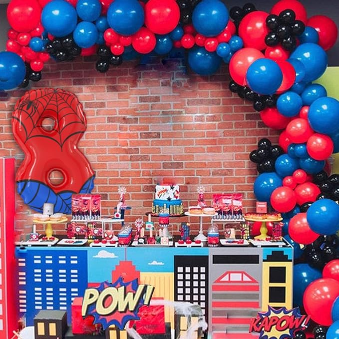 40 Inch Giant Spider Theme Number Foil Balloons - Large Number 8 Balloons for Kids' Birthday Anniversary Party Decorations Supplies (Numbers 0-9 Available)