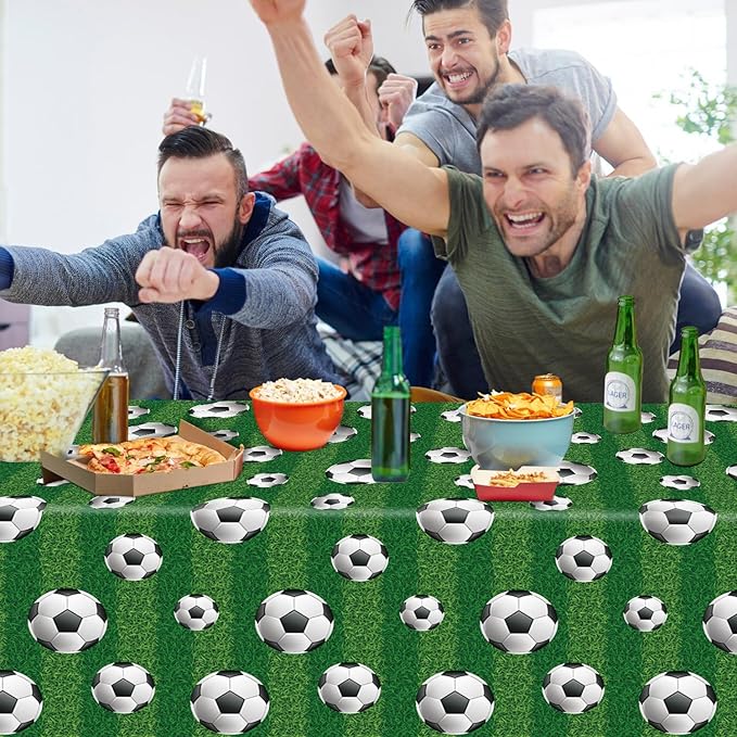 6 Pack Soccer Party Tablecloth Sports Tablecloth Sport Rectangular Plastic Table Cloth Sports Theme Party Table Covers Soccer Birthday Decorations Boys Sport Theme Birthday Supplies 86 x 51 Inch