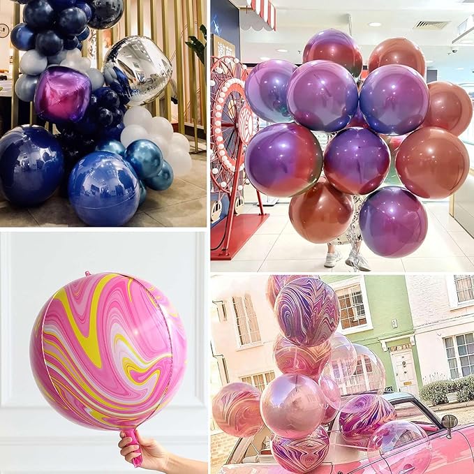 KALOR 22 Inch Metallic Green Mylar Balloons, 10 Pcs Gradient Green Balloon, Large Giant Round 4D Foil Balloons for Wedding, Birthday, Engagement, Bridal Shower, Graduation Party Decorations