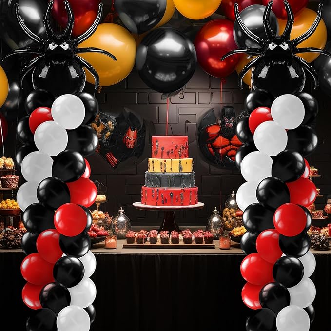 Kasyat 2 Sets Spider Party Balloon Column Stand Kit Adjustable Spider Balloon Stands for Birthday Baby Shower Hero Theme Party Decorations