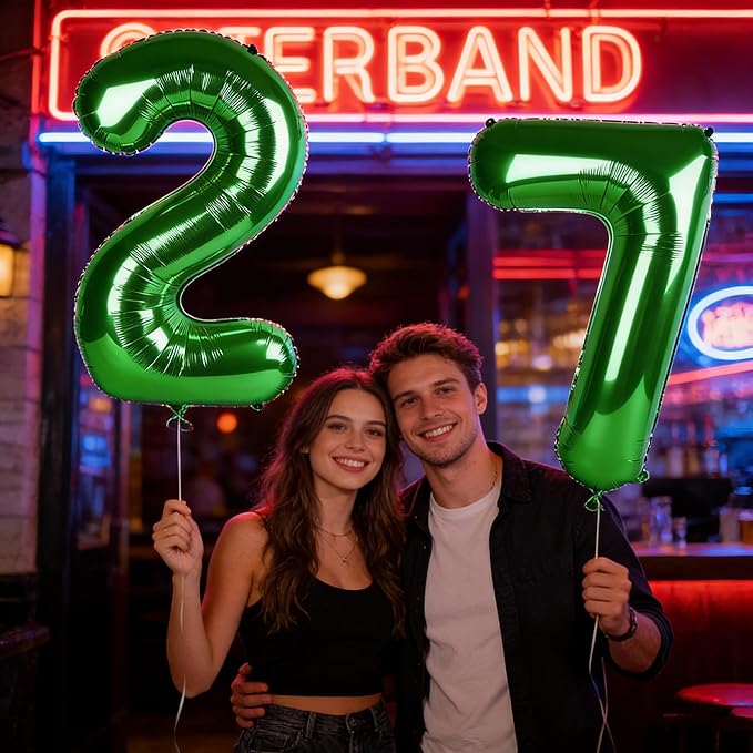 Number 26 Balloon Dark Green, Foil Happy 26th Birthday Balloon for Men & Women,40 Inch Large Balloons for 2 6 26 62 2026 Wedding Marriage Proposal Engagement Decorations