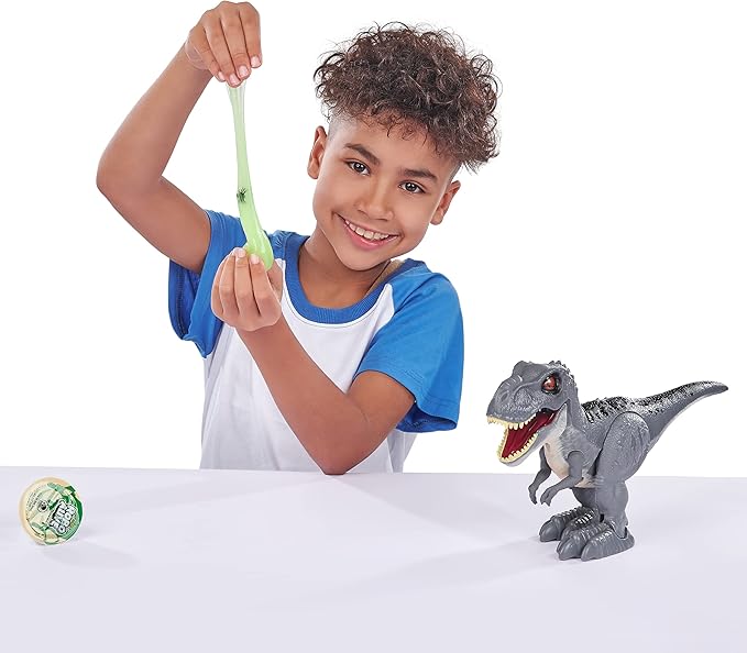 Robo Alive Attacking Grey T-Rex Battery-Powered Robotic Toy by Zuru, Dinosaur Toy, Gift for Boys 3 Years Old and Up