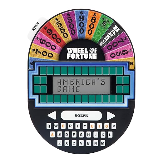 Educational Insights Wheel of Fortune Game - Handheld Electronic Game, Great for Travel, Classic Retro Party Games for Kids, Teens & Adults, Word Puzzle Challenge & Entertaining Gift, Ages 8+