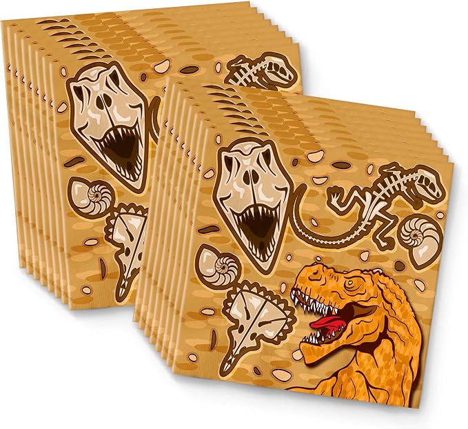 Roaring Dino Jurassic T-Rex Dinosaur Birthday Party Supplies - Dinosaur Decorations for Birthday Party - Dinosaur Birthday Set Plates, Napkins, and Cups | Tableware Kit for 16