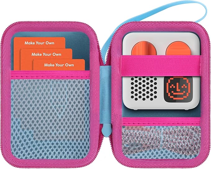 Hard Case Compatible with Yoto Mini Kids Audio Music Player Children Speaker Plays Audiobook Cards Radio (Light Blue+ Rose Case, for Yoto Mini)