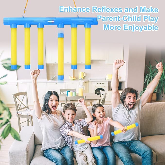 OCES Reflex Stick Game, Reflex Sticks Reaction Training Hand Speed Challenge Game, Upgrade Hand Eye Coordination Training Catching Toy Remote Control 3 Adjustable Speed (Standard)