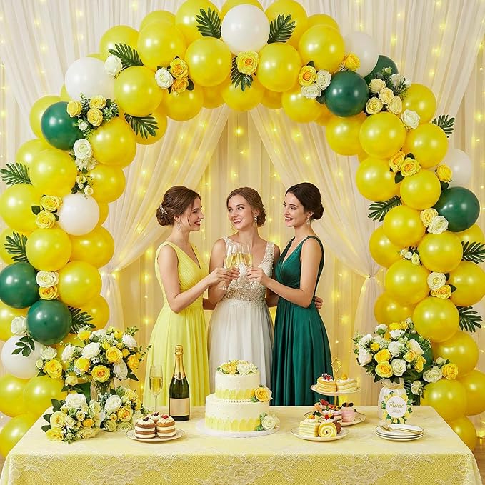 LovesTown 110PCS Yellow Balloons, Yellow Latex Balloon for Easter Sunflower Birthday Baby Shower Graduation Engagement Anniversary Wedding Party Supplies Garland Arch Decoration,12 Inches