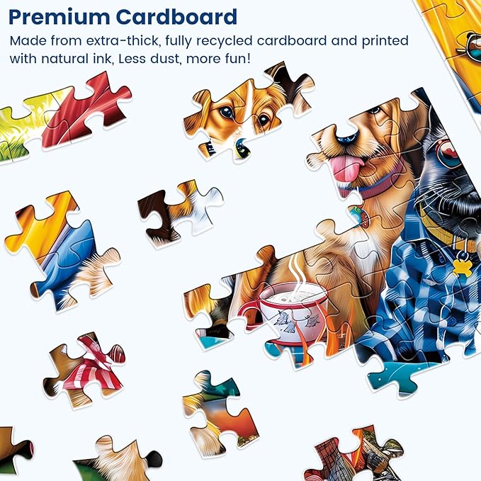 300 Pieces Puzzle for Adults | Family Campsite Large Piece Puzzle | Recycled Cardboard Jigsaw Puzzle 300 Pieces | Challenging Game Home Decor Birthday Party Gift Toy for Adults Kids Seniors 20.5*15 in