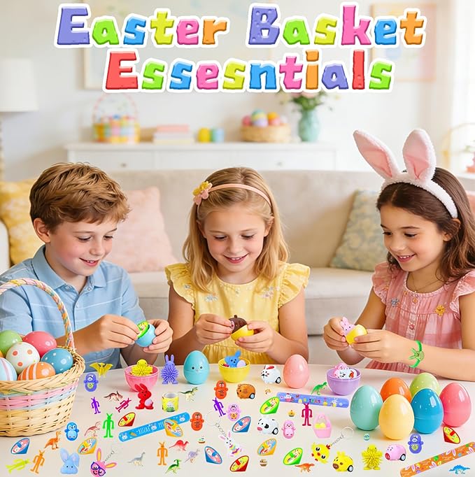 Voiiake Easter Egg Fillers & Basket Stuffer Essentials for Teens Kids, 100Pcs Small Toys & Party Favors for Boys Girls, Treasure Box Toys for Classroom, Egg Hunt Party Supplies, Carnival Prizes