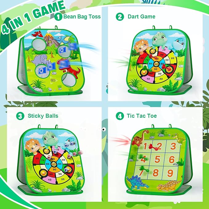 Bean Bag Toss Game for Kids, Cornhole Board Toddler Toys for Kids Party Activity and Outdoor Yard Backyard, Birthday Gift or Christmas for Aged 3 4 5 6 7 8 Year Old Boys