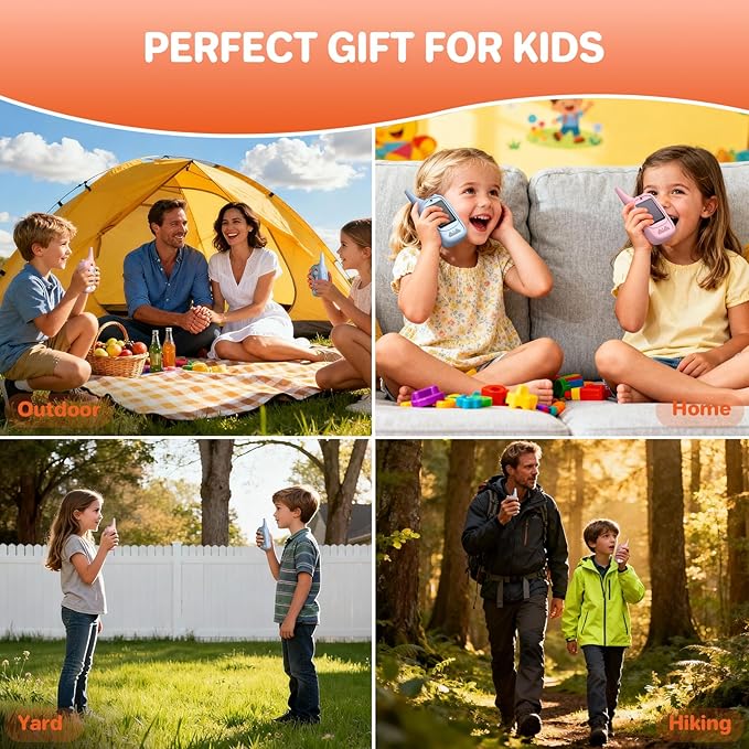 FUNYKICH 2PCS Video Walkie Talkies for Kids with Unicorn-Themed Protective Case, Rechargeable Handheld Kids Video Intercom, Indoor Outdoor Toys for Games, Camping, Hiking for Boys Girls Ages 3-12
