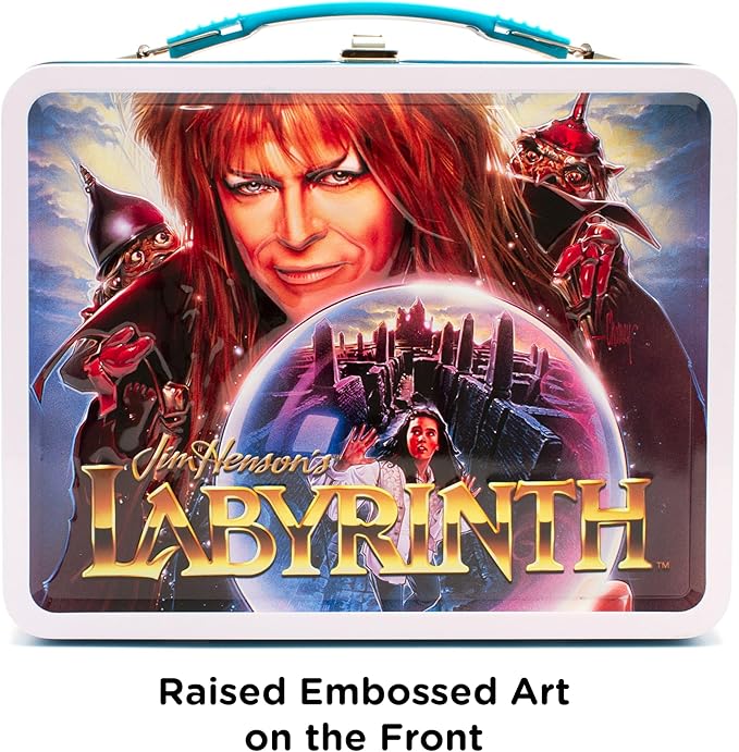 AQUARIUS Labyrinth Large Fun Box - Sturdy Tin Storage Box with Plastic Handle & Embossed Front Cover - Officially Licensed Labyrinth Merchandise & Collectible Gift