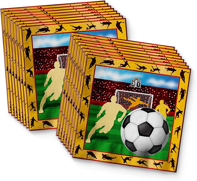 Soccer Sports Birthday Party Supplies Set Plates Napkins Cups Tableware Kit for 16