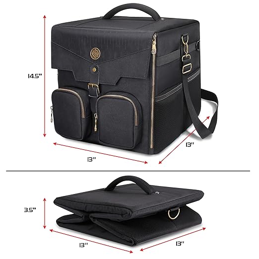 ENHANCE Board Game Shoulder Bag - Reinforced Board Game Storage with Padded Shoulder Strap and Accessories Pockets for Dice, Cards, More - Carrier Protects Tabletop Adventures