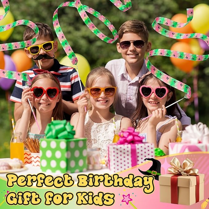12 Pcs Princess and Witch Party Favors Ribbon Dancing Wands Gymnastics Ribbons Sticks Dance Streamers Dance Twirling Sticks for Girls Birthday Party Favors Supplies Goody Bag Stuffers Gifts